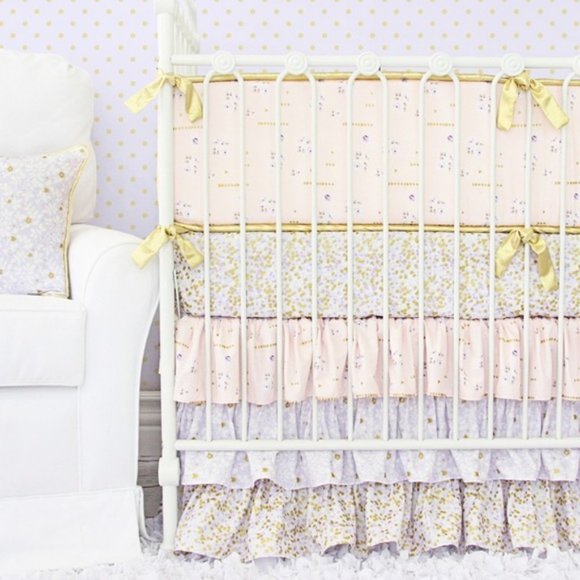 Caden Lane Other Beautiful Caden Lane Tiered Lilacgold Crib Skirt